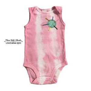 Small Shop Hand Dyed Swank 6m Tie Dye Sun Appliqué Bodysuit Onesie